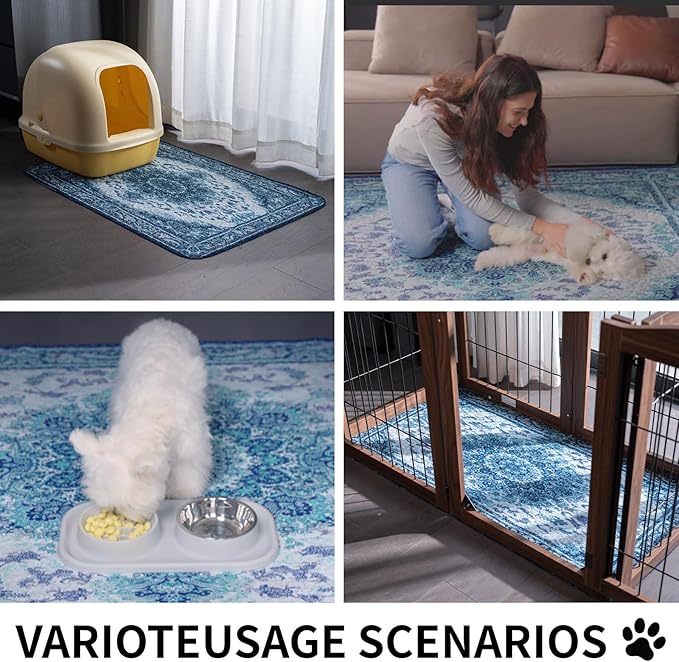 Washable Pee Pads for Dogs, Reusable Puppy Potty Training Pads, Ultra-Absorbent Thick Waterproof Leak-Proof Non-Slip Pads & Mat for Crate, Playpen, Floor, Whelping & Housebreaking , 2 Pack 48"x72"