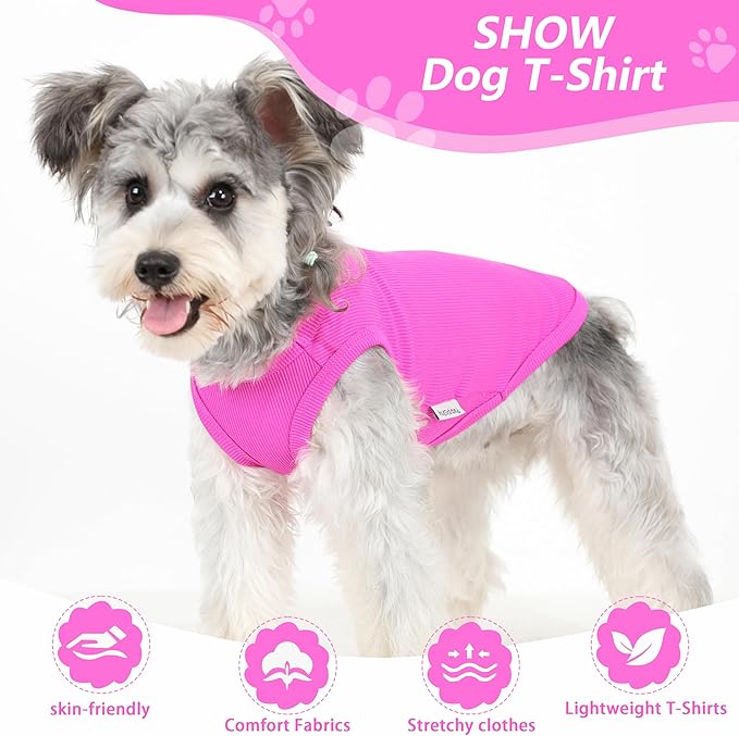 2 Pack Dog Clothes for Small Dogs Summer Dog Shirt Vest Girl Boy Lightweight Puppy T-Shirts Blank Soft and Cool Pet Clothing Sleeveless Medium Large Dog Outfit (Pink+D-Pink, X-Small)