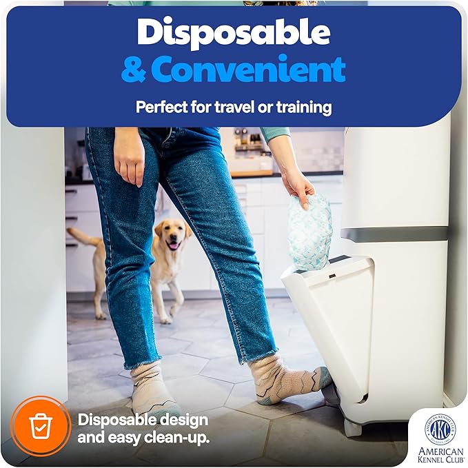 American Kennel Club Male Dog Wrap, Disposable Diapers with Wetness Indicator, Large, 50 Count (Pack of 6)