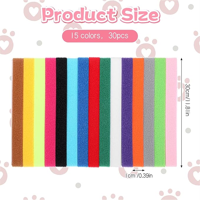 30 Pcs Puppy Whelping Collars, Adjustable Newborn Puppy ID Bands, Puppys Litter Collars for Dog Kitten & Newborn Pet, 15 Colors