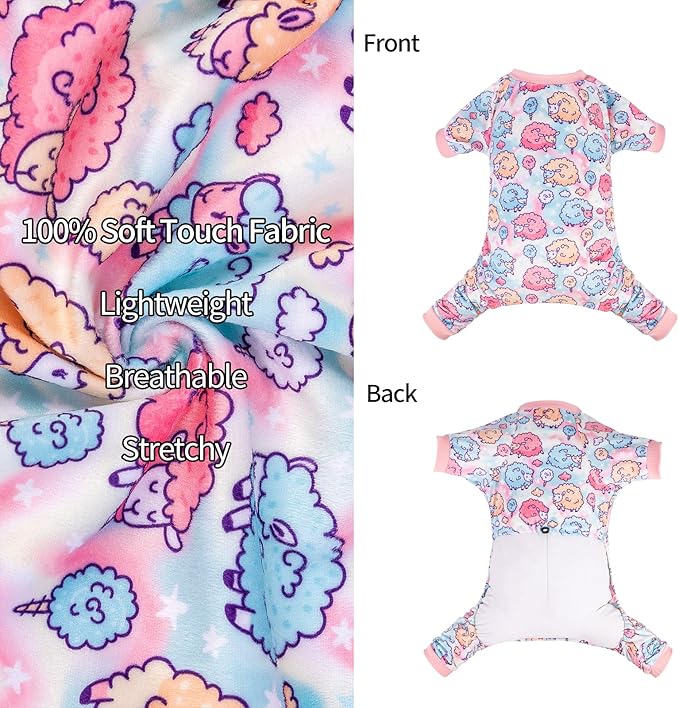CuteBone Soft & Stretchy Dog Pajamas - Cozy Pet Jammies Breathable Jumpsuit for Small Dogs - All-Season Comfy Outfit Easy-On Pullover Design - Keeps Pets Warm & Comfortable P278L