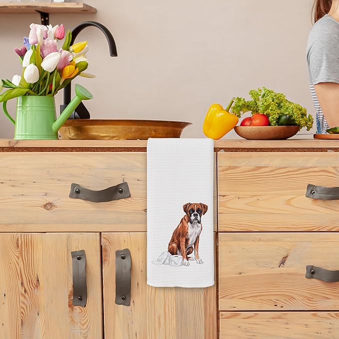 Funny Boxer Gifts Bathroom Hand Towels, Dog Bathroom Decor, Gifts for Boxer Lovers Dish Tea Towels, Kids Bath Room Washroom Toilet Decorative Hand Towel 16x24 Inch