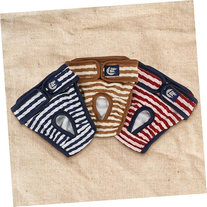 SUPVOX 2pcs Ultra-Absorbent Female Dog Diapers Physiological Pants for Dogs Heat Washable Pet Underwear Stripes Leak Design