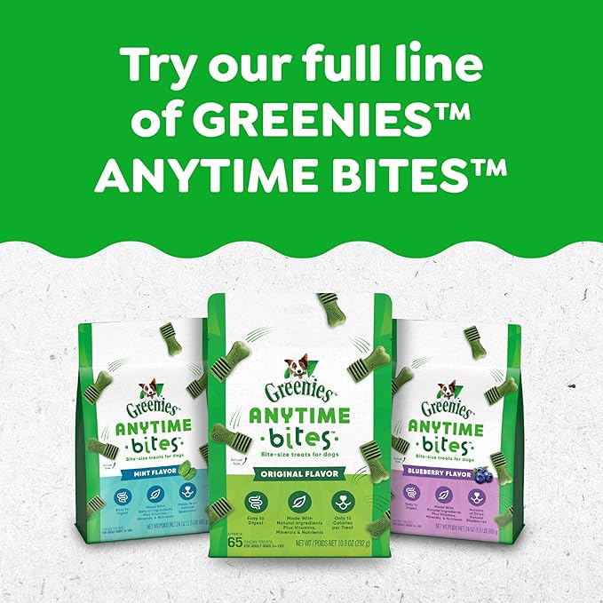Greenies Anytime Bites Dog Treats, Original Flavor, Dog Training Treats, 10.3 oz. Bag