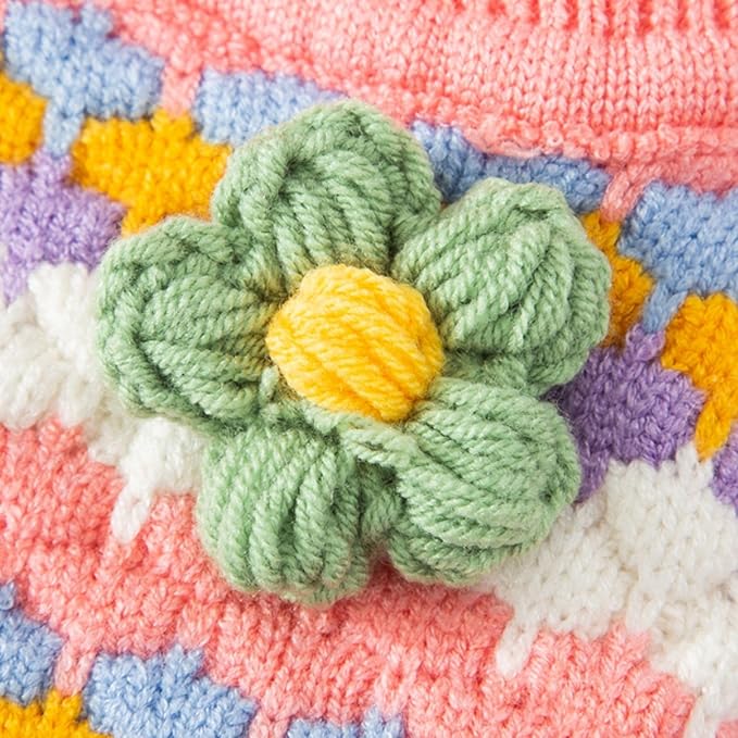Cute Tulip Flower Sweater Winter Dog Sweater Puppy Coat Thick Dog Clothes for Small Medium Dogs Boy Girl