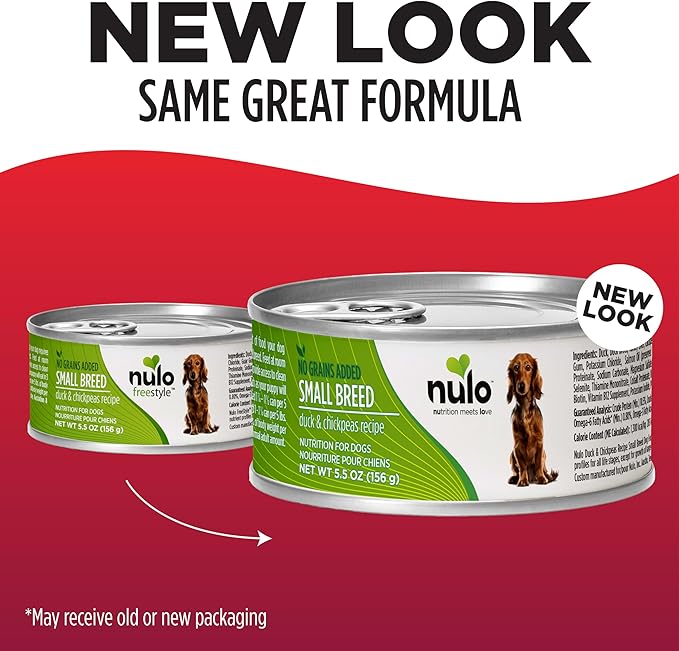 Nulo Small Breed Grain-Free Duck & Chickepeas Recipe Adult Wet Canned Dog Food 5.5 Ounce, 24 Cans