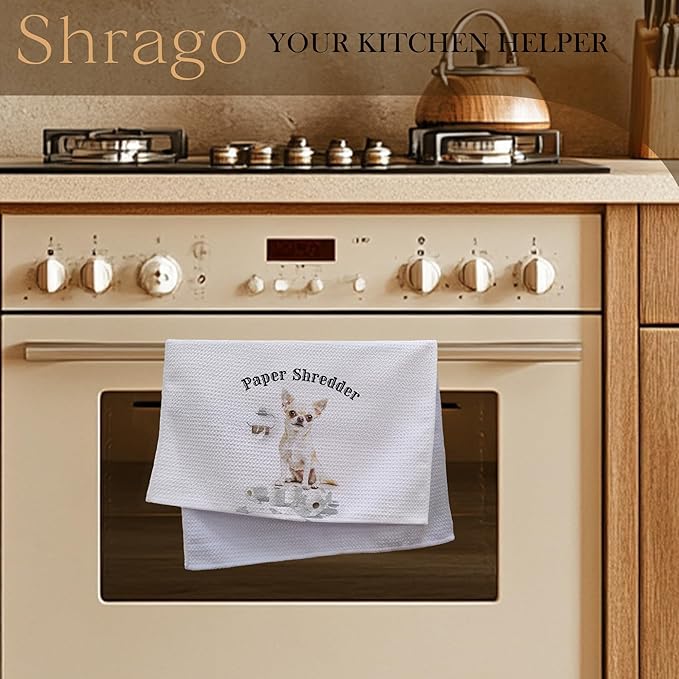 Funny Shredder Chihuahua Bathroom Hand Towels, Chihuahua Gifts for Women Men, Dog Lover Gifts Hand Towels for Bath Room Washroom, Dog Bathroom Decor, 16x24 Inch