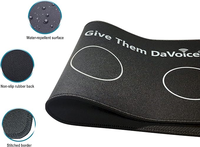 DaVoice Dog Button Mat – 6-Button Placement Pad for Communication and Talking Training (Buttons Not Included)