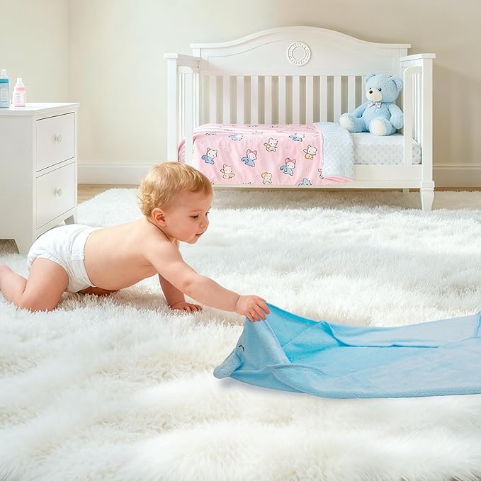 HBHLFZ 4-Pack Baby Bath Towels,Set of 2 Hooded Baby Bath Towels and 2 Baby Face Towels, Super Soft,Highly Absorbent,31.5x31.5inch,Suitable for Newborns,Toddlers and Children,Unisex（Elephant, Dog）