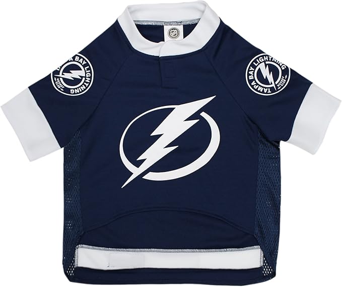 Pets First NHL Tampa Bay Lightning Jersey for Dogs & Cats, Small. - Let Your Pet Be A Real NHL Fan!