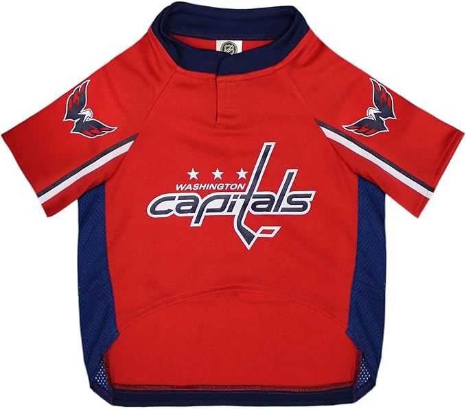 NHL Washington Capitals Jersey for Dogs & Cats, X-Large. - Let Your Pet Be A Real NHL Fan!