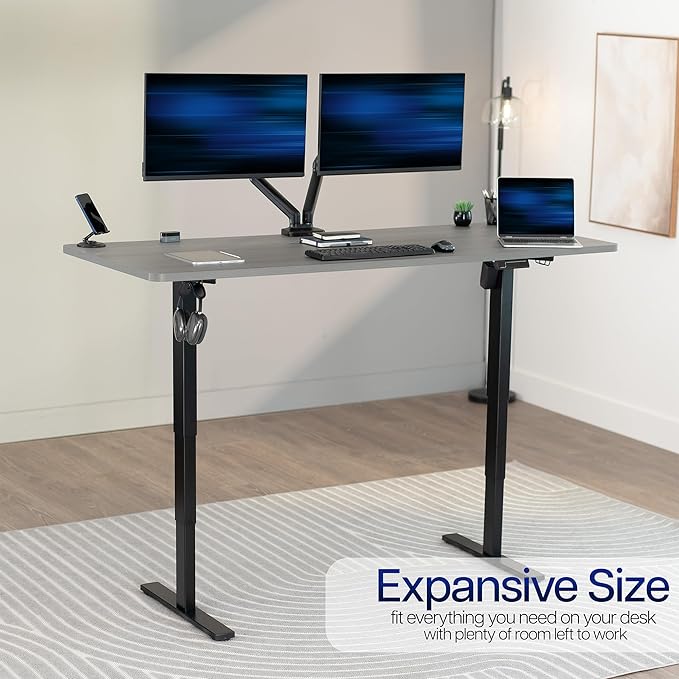 VIVO Dark Gray Universal 71 x 30 inch Solid One-Piece Table Top for Standard and Sit to Stand Height Adjustable Home and Office Desk Frames, DESK-TOP71G