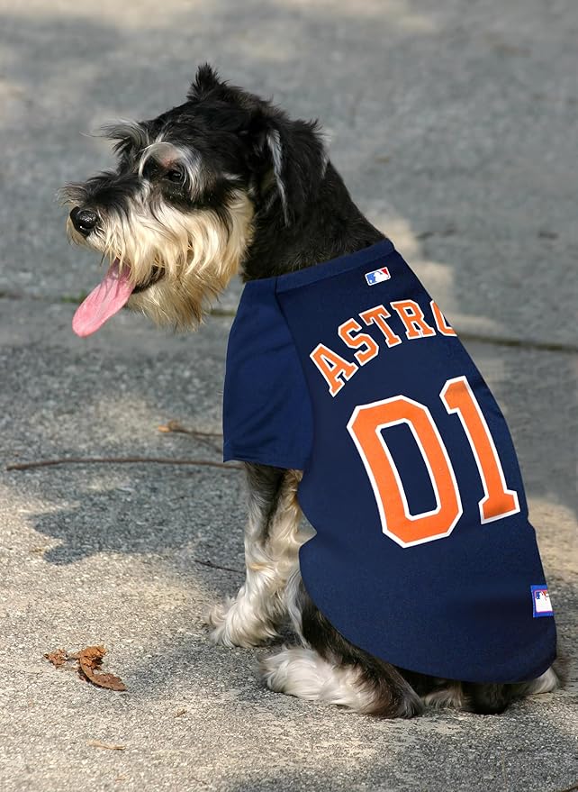 Official MLB Houston Astros Pet Jersey for Dogs & Cats, Size Medium - Stylish Baseball Jersey for Your Furry Fan- Show Off Team Spirit with The Perfect Fan Apparel Gear for Pet, Dog & Cat