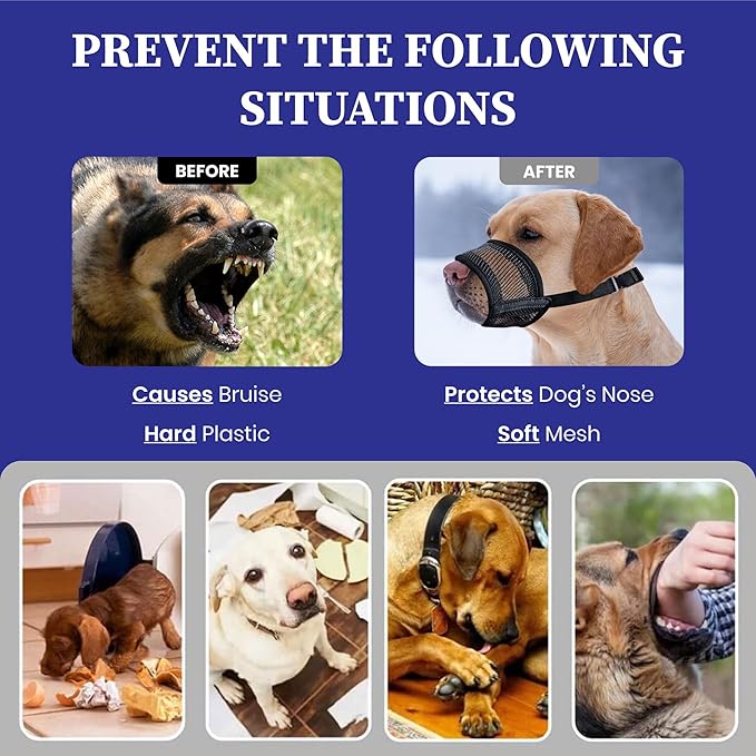 Dog Muzzle for Small Dogs – Soft Air Mesh Muzzle for Small Dog | Perfect for Barking and Biting Prevention