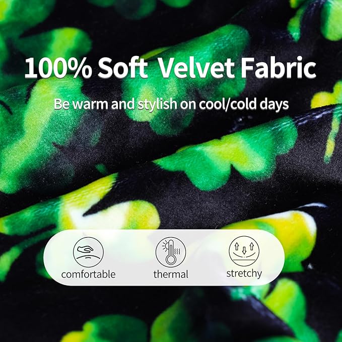 CuteBone Turtleneck Dog Velvet Dress St. Patrick's Day Four Leaf Clover Puppy Skirt Costume Pet Clothes Cat Apparel with Bow Hair Rope for Small Dogs CVD20S