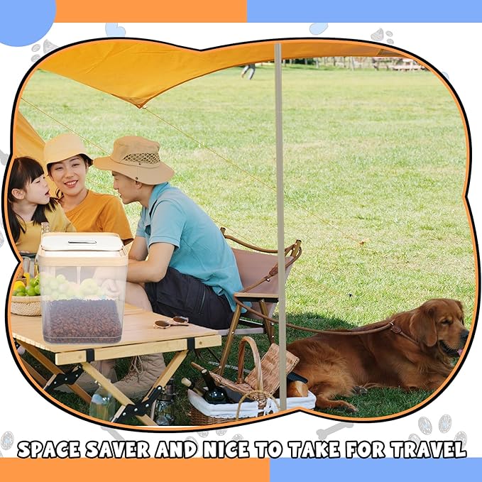2 Pack 30 Lbs Airtight Dog Food Storage Container with 2 Scoops, Clear Cat Food Container Storage Bin with Measuring for Dog Cat Bird Other Pet