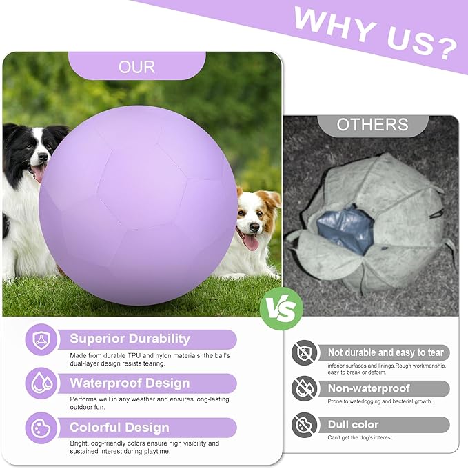 25" Herding Ball Set for Dogs and Horses, Durable Waterproof Dog Toy, Dual-Layer Large Interactive Pet Play Ball for Australian Shepherds, Cattle Dogs, Collies, and All Herding Breeds