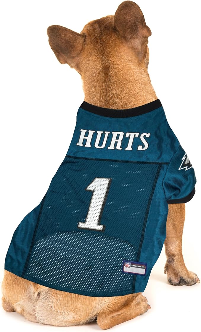 NFLPA Jaylen Hurts PET Jersey, NFL Dog Shirt, Size X-Large, Philadelphia Eagles Mesh Jersey for Dogs