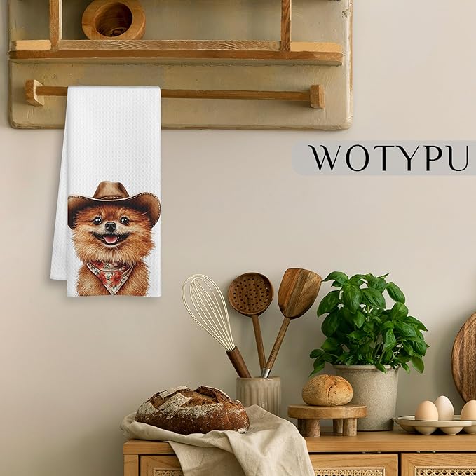 Pomeranian Gifts Kitchen Towels, Pomeranian Gifts for Women Dish Tea Towel for Kitchen Decor, Pomeranians Gifts Hand Towels for Bathroom Decor, 16X24 Inch