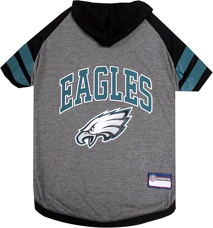 Pets First NFL Philadelphia Eagles Hoodie for Dogs & Cats. | NFL Football Licensed Dog Hoody Tee Shirt, Small| Sports Hoody T-Shirt for Pets | Licensed Sporty Dog Shirt