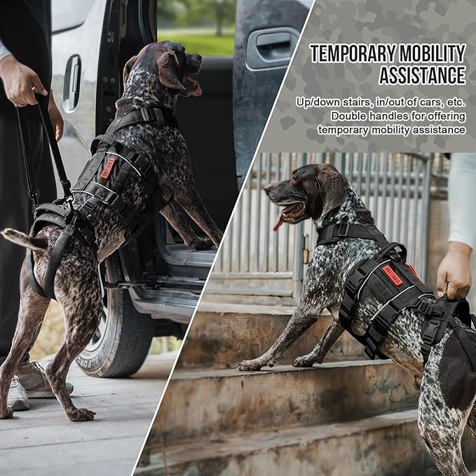OneTigris Breathable Dog Lift Harness for Large Medium Sized Dogs, Dog Sing for Large Dogs Hind Leg Support, Dog Hip Support Brace Front Leg Vrace