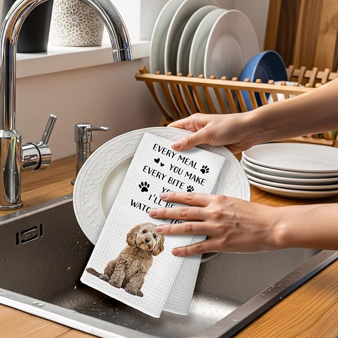 Cockapoo Gifts Dog Kitchen Towels, Gifts for Cockapoo Lovers Women Men Hand Towel, Every Meal You Make Funny Decorative Tea Dish Towels for Kitchens, Funny CockapooDog Kitchen Decor, 16x24in
