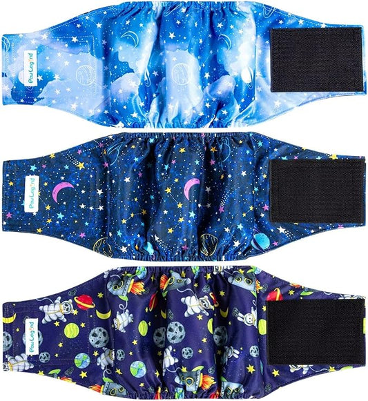 Paw Legend Washable Dogs Diapers Male Dog Belly Bands for Male Dogs Diapers Reusable Puppy & Doggie Diapers Male (3 Pack, X-Large)