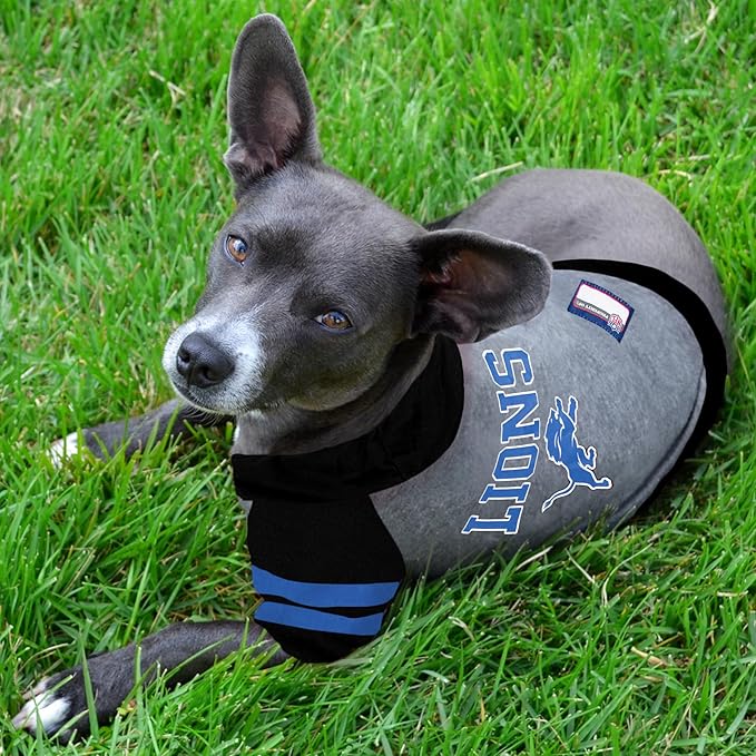Pets First NFL Detroit Lions Hoodie for Dogs & Cats. | NFL Football Licensed Dog Hoody Tee Shirt, Large | Sports Hoody T-Shirt for Pets | Licensed Sporty Dog Shirt