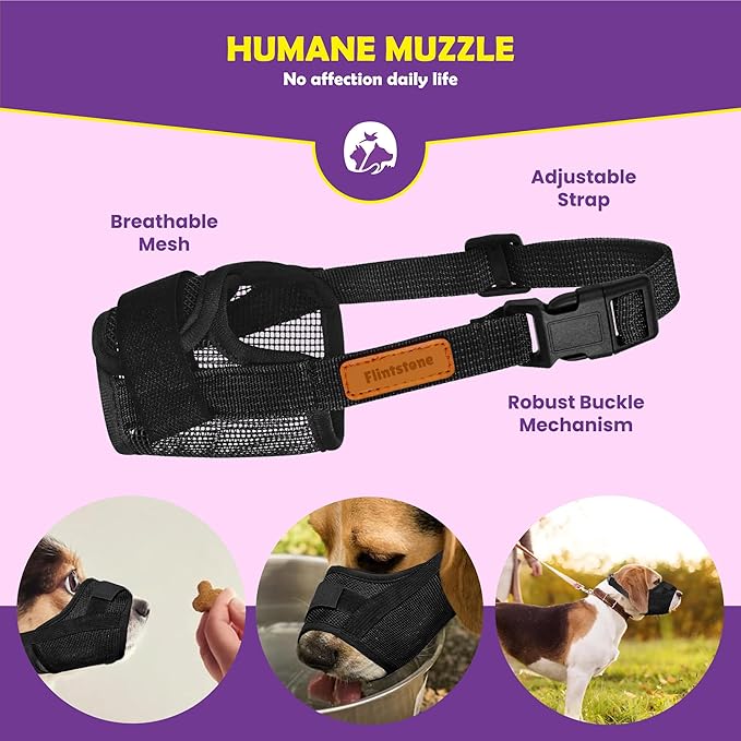 Dog Muzzle for Small Dogs - Soft Breathable Muzzle for Small Dog with Air Mesh | Adjustable Dogs Muzzles to Prevent Biting | Puppy Mussels for Grooming Barking Chewing Allows Panting Drinking
