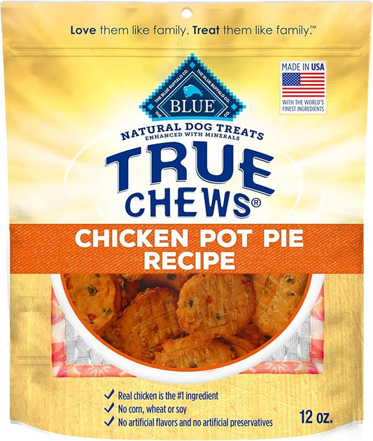 Blue Buffalo True Chews Dog Treats Made in the USA with Natural Ingredients Chicken Pot Pie (Pack of 6)