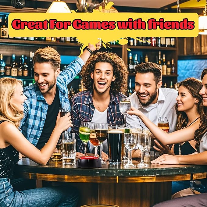 Booze Buzzer Drinking Game Button-Funny Talking Button for Party,Happy Hour and More
