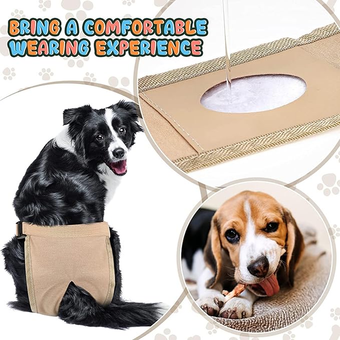 Dog Diapers Female, Heat Cycle Reusable Female Dog Monthly Bleeding Diapers for heat Grey XL
