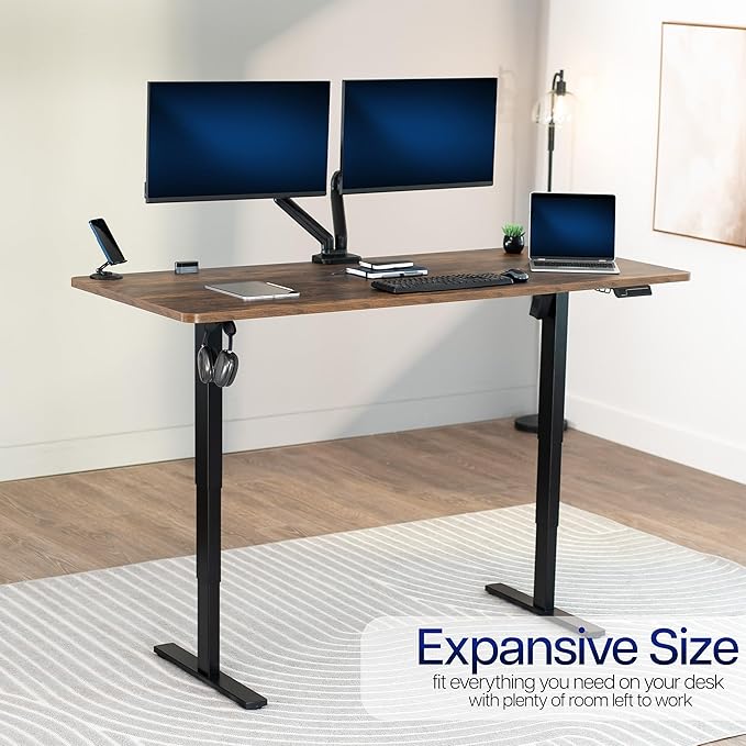 VIVO Rustic Vintage Brown Universal 71 x 30 inch Solid One-Piece Table Top for Standard and Sit to Stand Height Adjustable Home and Office Desk Frames, DESK-TOP71N