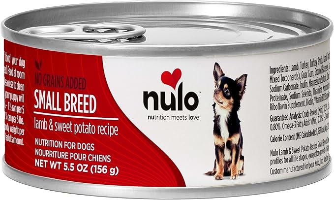 Nulo Small Breed Grain-Free Lamb & Sweet Potato Recipe Adult Wet Canned Dog Food 5.5 Ounce, 24 Cans