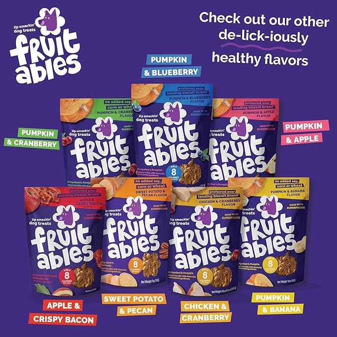 Fruitables Pumpkin Dog Treats, Variety Pack Of 5