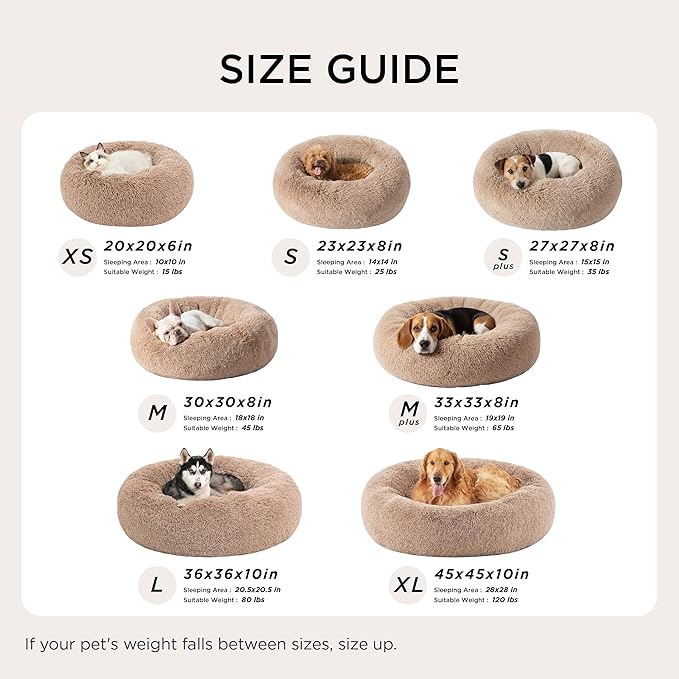 Bedsure Calming Cat Beds for Indoor Cats - Small Cat Bed Washable 20 inches, Anti-Slip Round Fluffy Plush Faux Fur Pet Bed, Fits up to 15 lbs Pets, Aqua Blue