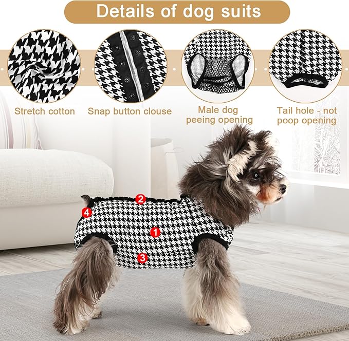 Etdane Dog Period Diapers Small Dog Period Suit Dog Sanitary Panties for Male Female Dogs Diaper Cover for Heat Plover Plaid Medium