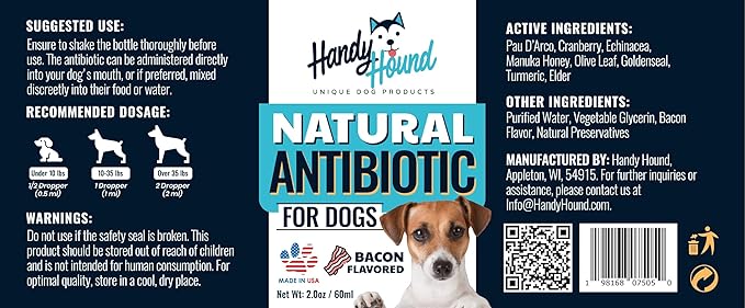 Natural Immune Support for Dogs - Herbal Supplement for Cough, Urinary Tract, Skin & Itch Support - Bacon Flavor (4 Oz)