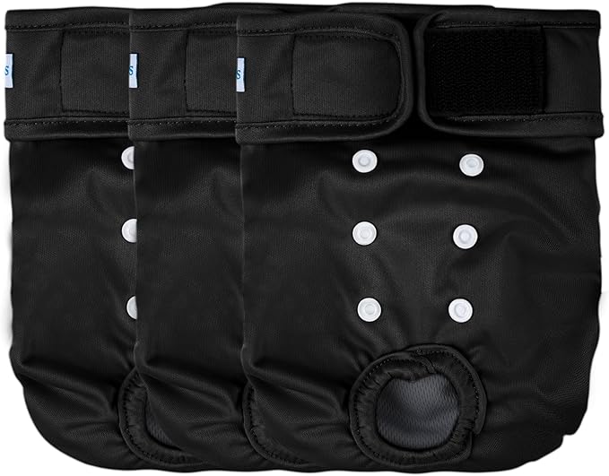 Leekalos Reusable Washable Dog Diapers Female (3 Pack) - Highly Absorbent Doggie Diapers - Size Adjustable Puppy Diapers for Dog Period Panties (Large)