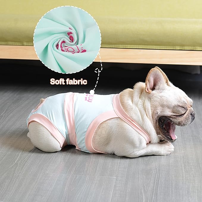 PUMYPOREITY Escape Proof Dog Diapers - Reusable, Washable, French Bulldog & Female/Male Period Diapers - Blue, XL