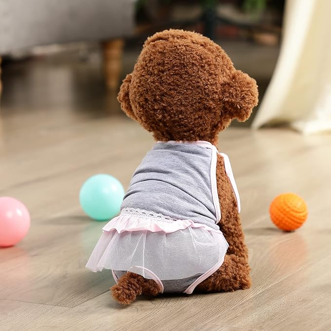 3 Pieces Reusable Dog Diapers Female Dog Period Diapers Washable Puppy Sanitary Panties with Adjustable Suspender Pet Underwear Jumpsuits for Female Doggy Doggie Puppy(M)