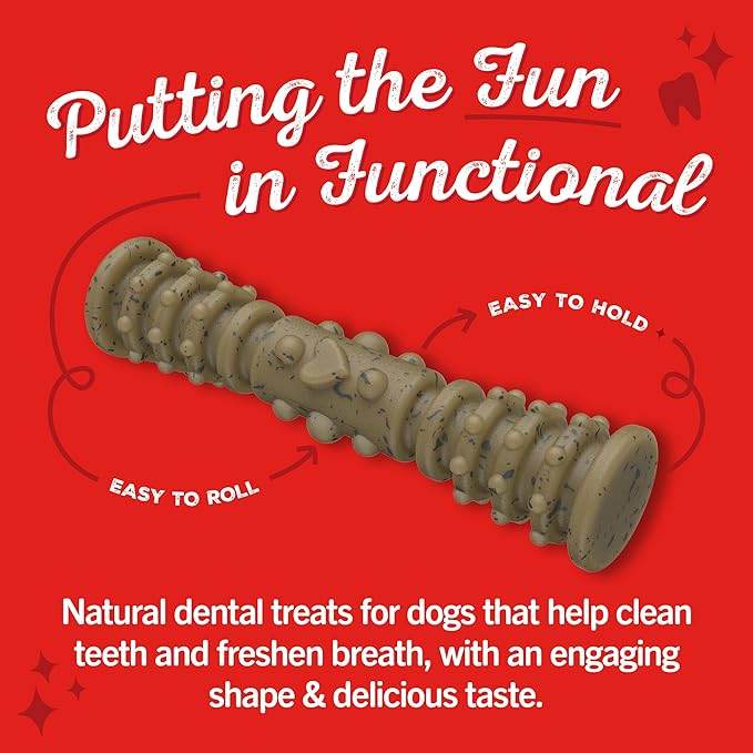 Stella & Chewy's Dental Delights with Freeze-Dried Chicken - Large Dental Treats for Dogs, Single Serve (Pack of 2)