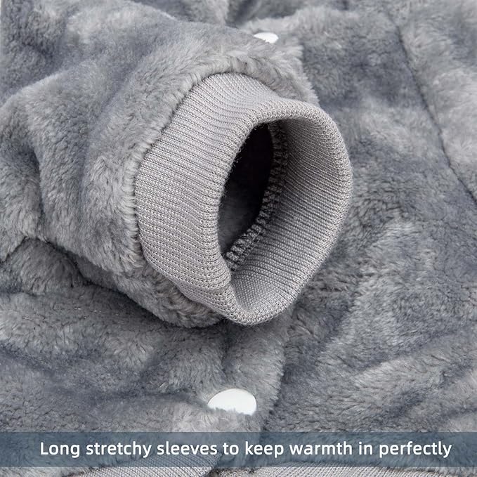 FabriCastle Dog Hoodie Sweater for Small Dogs Boy and Girl, Dog Clothes XS XXS Puppy Sweatshirt, Pet Outfit, Cat Clothing Super Soft Warm Snap On Closure (Light Grey, XX-Small)