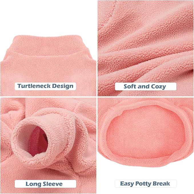 Dog Sweater, 3 Pack Dog Sweaters for Small Dogs Girl Boy, Ultra Soft Warm Puppy Clothes Dog Coat for Winter (Peach+Lt Camel+Pink, Medium)