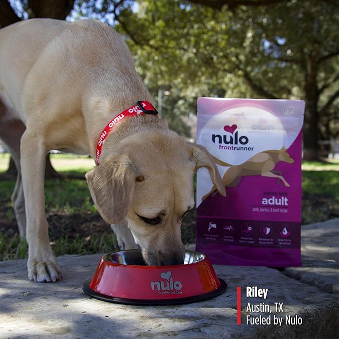 Nulo Frontrunner Dry Dog Food - Adult High-Protein Pork, Barley & Beef Recipe, Natural Kibble with Ancient Grains, Probiotics, Taurine, Omega 3 for Small, Medium and Large Breeds, 25lb Bag