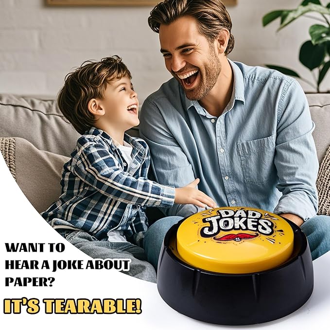 Dad Joke Button with Tons of Funny Dad Jokes, Novelty Talking Button Present-Ultimate Gift for Father's