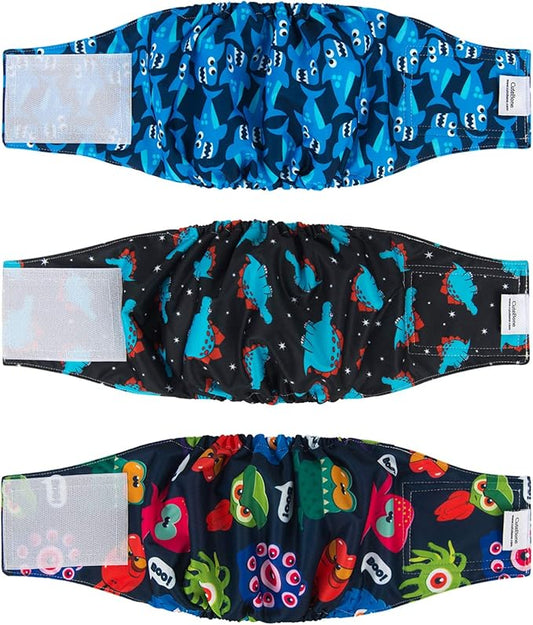 CuteBone Dog Belly Bands for Male Dogs Wraps Washable Doggie Diapers DM07S