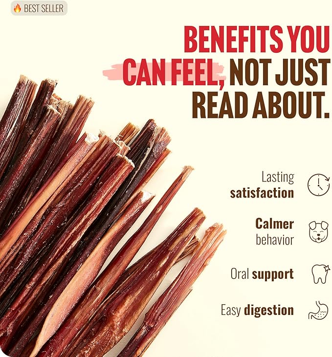 Natural Farm Pet Pizzle Bully Sticks (10 Inch, 12 Pack), Pixie Chew, Extra-Thin Pet Treats - Grain-Free, High Protein, Best Rawhide Alternative for Small, Puppies or Senior Dogs