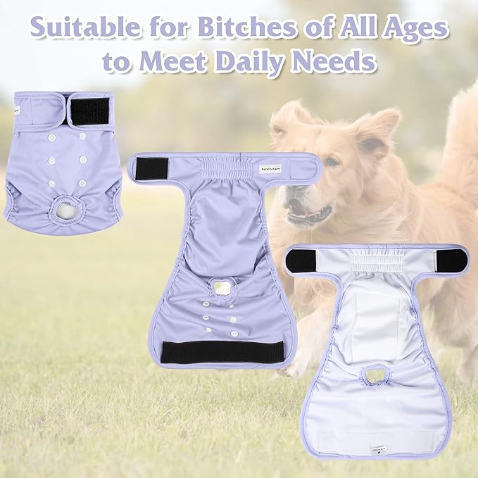 4 Pack Reusable Female Dog Diaper, Highly Absorbent Doggie Diapers for Female Dogs, Dog Diaper Medium, Yellow