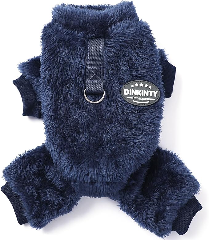 Dog Sweater for Small Dogs Fleece Dog Pjs Winter Warm Puppy Sweater Thermal Soft Stretchy Doggie XXS Doggie Clothes Outfits Cat Apparel (Navy Blue, XX-Small)